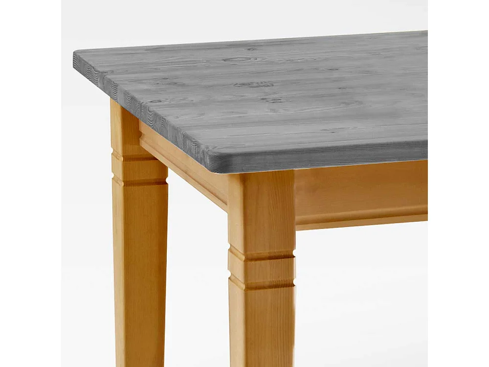 Küchentisch in Grau Kiefer massiv Landhausstil