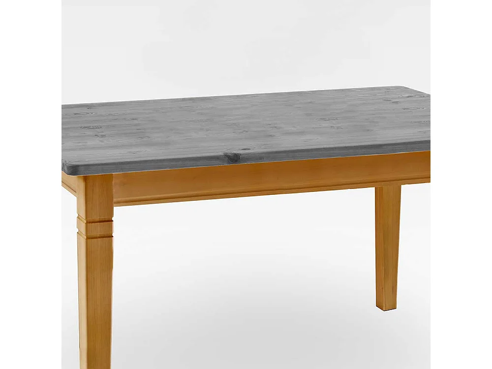 Küchentisch in Grau Kiefer massiv Landhausstil