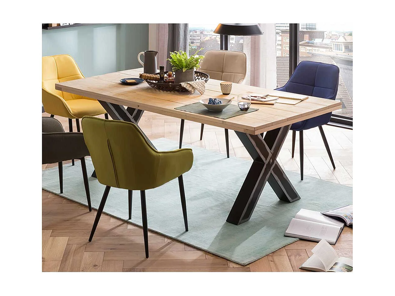 Gerüstholz Tisch Metallgestell X Form modernem Design