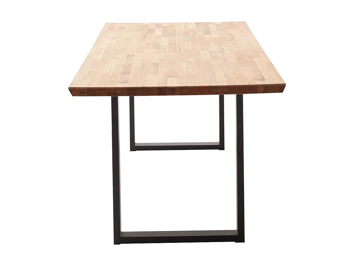 Esstisch Esszimmertisch aus Metall und Zerreiche Massivholz