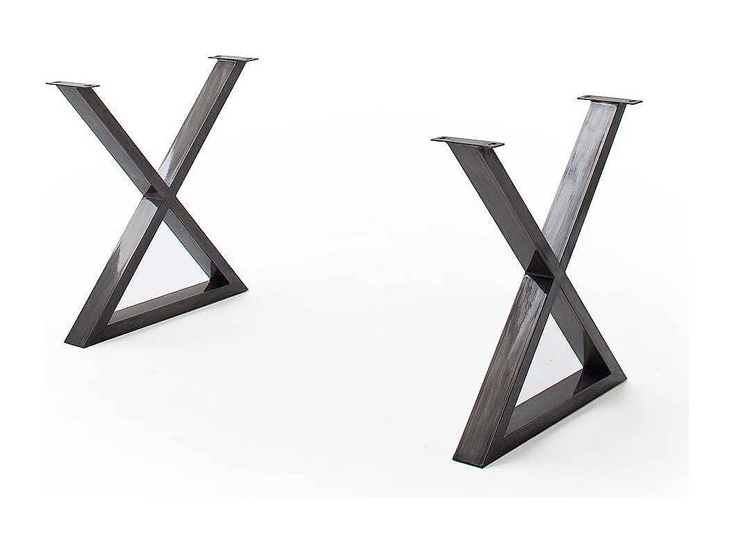 Holztisch Esstisch mit X Gestell und natürlicher Baumkante