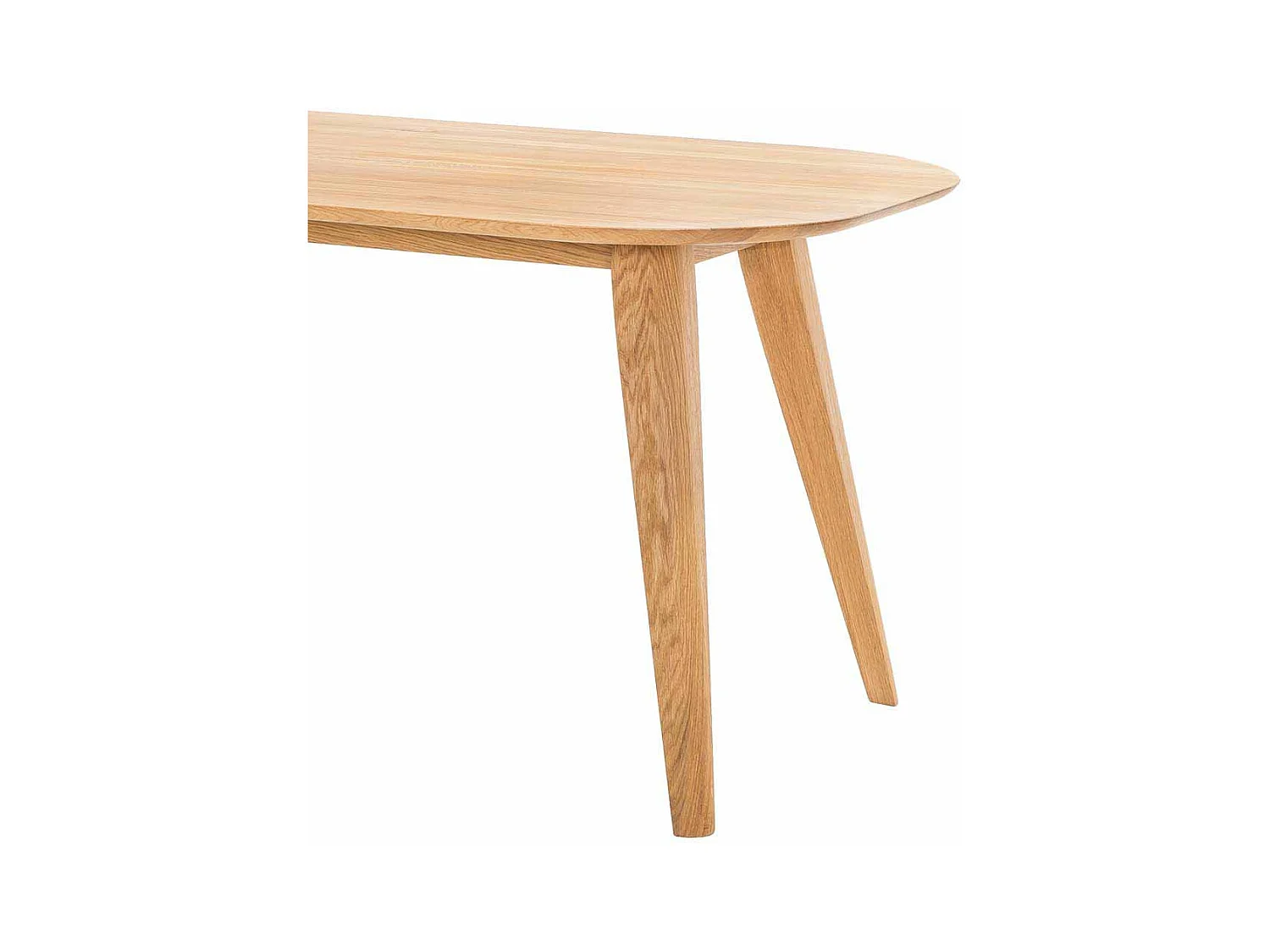 Massivholztisch aus Eiche natur geölt oval