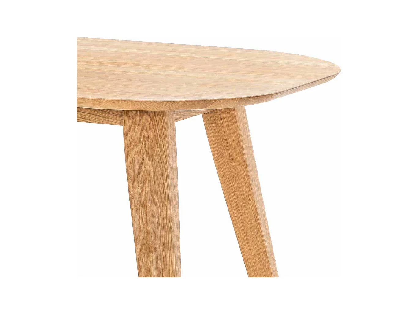Massivholztisch aus Eiche natur geölt oval