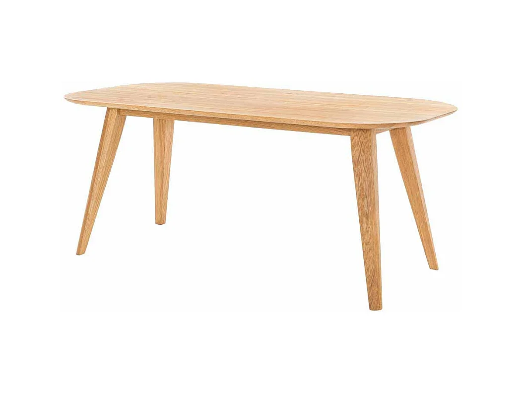 Massivholztisch aus Eiche natur geölt oval