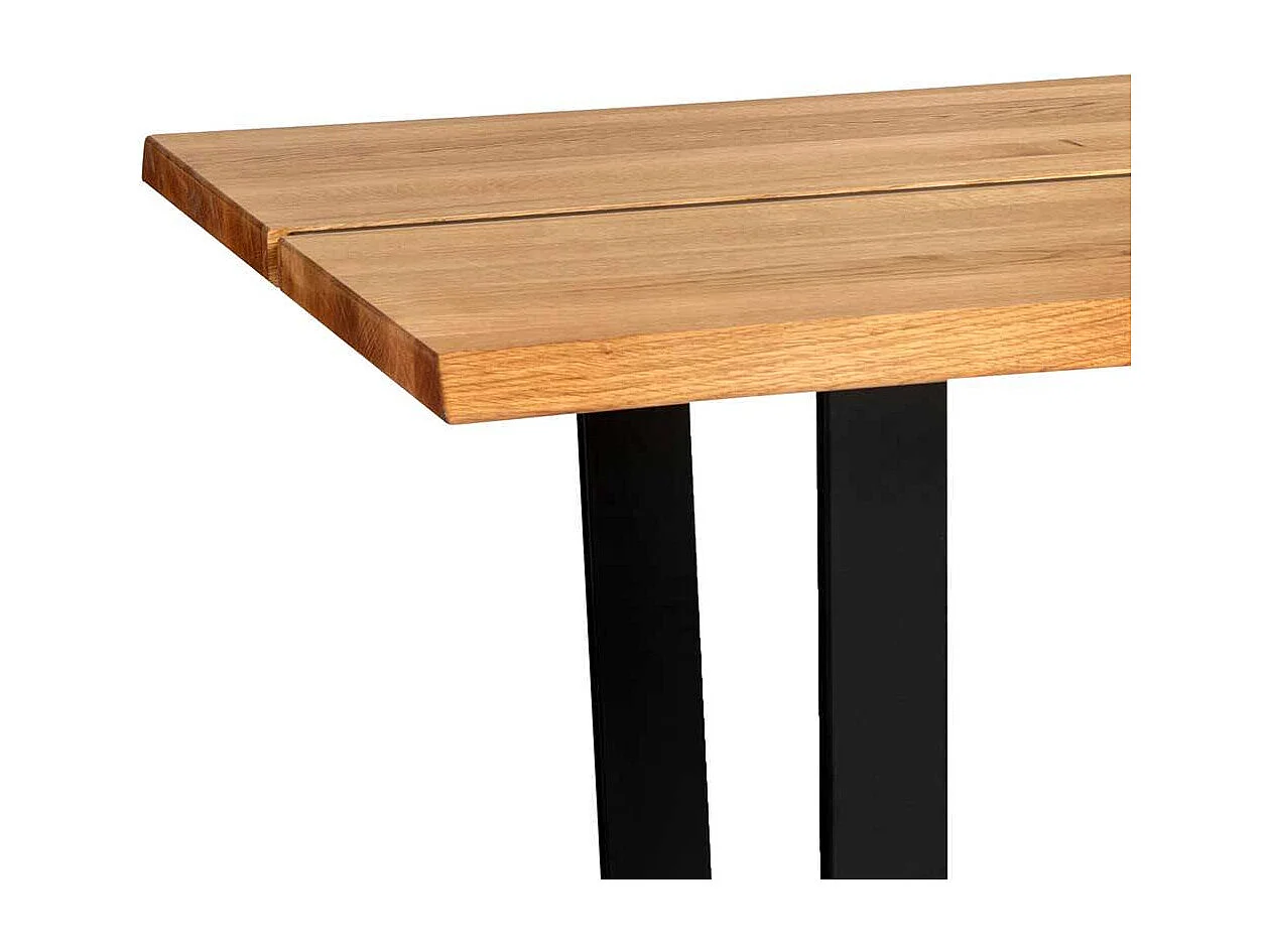 Esszimmertisch Tisch aus Wildeiche Massivholz und Metall