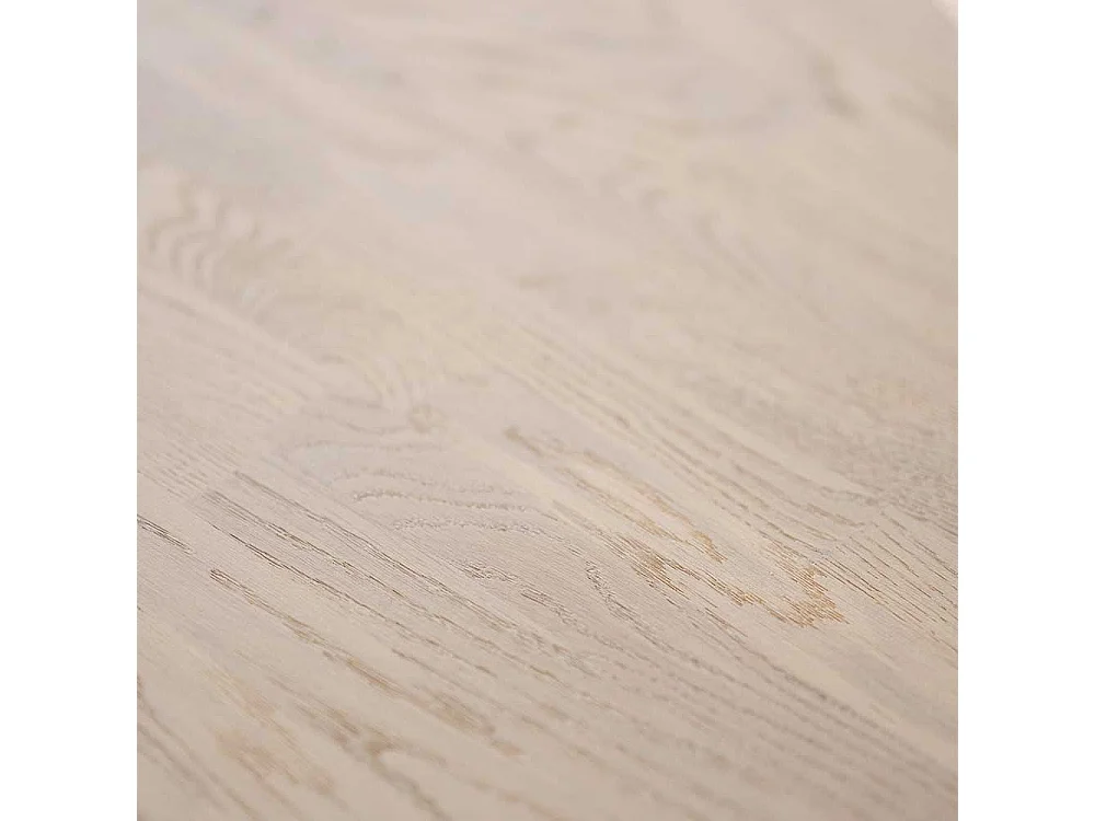 Moderner Esstisch in Holz White Wash und Schwarz 130 cm breit