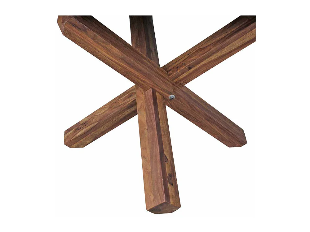 Runder Esstisch aus Sheesham Massivholz Landhaus