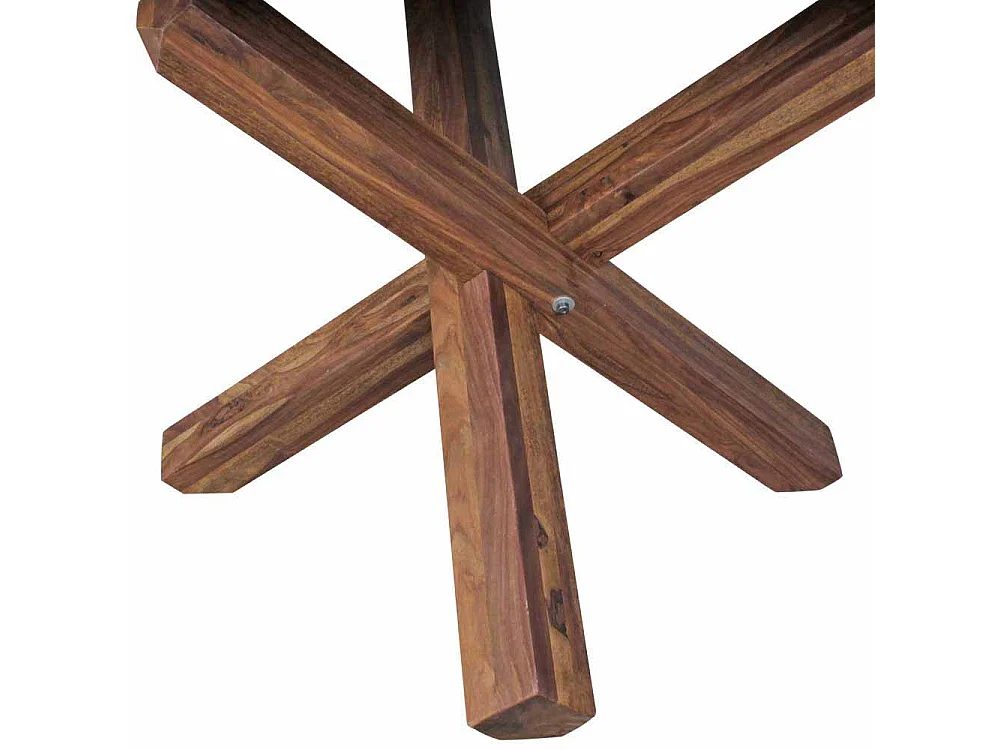 Runder Esstisch aus Sheesham Massivholz Landhaus