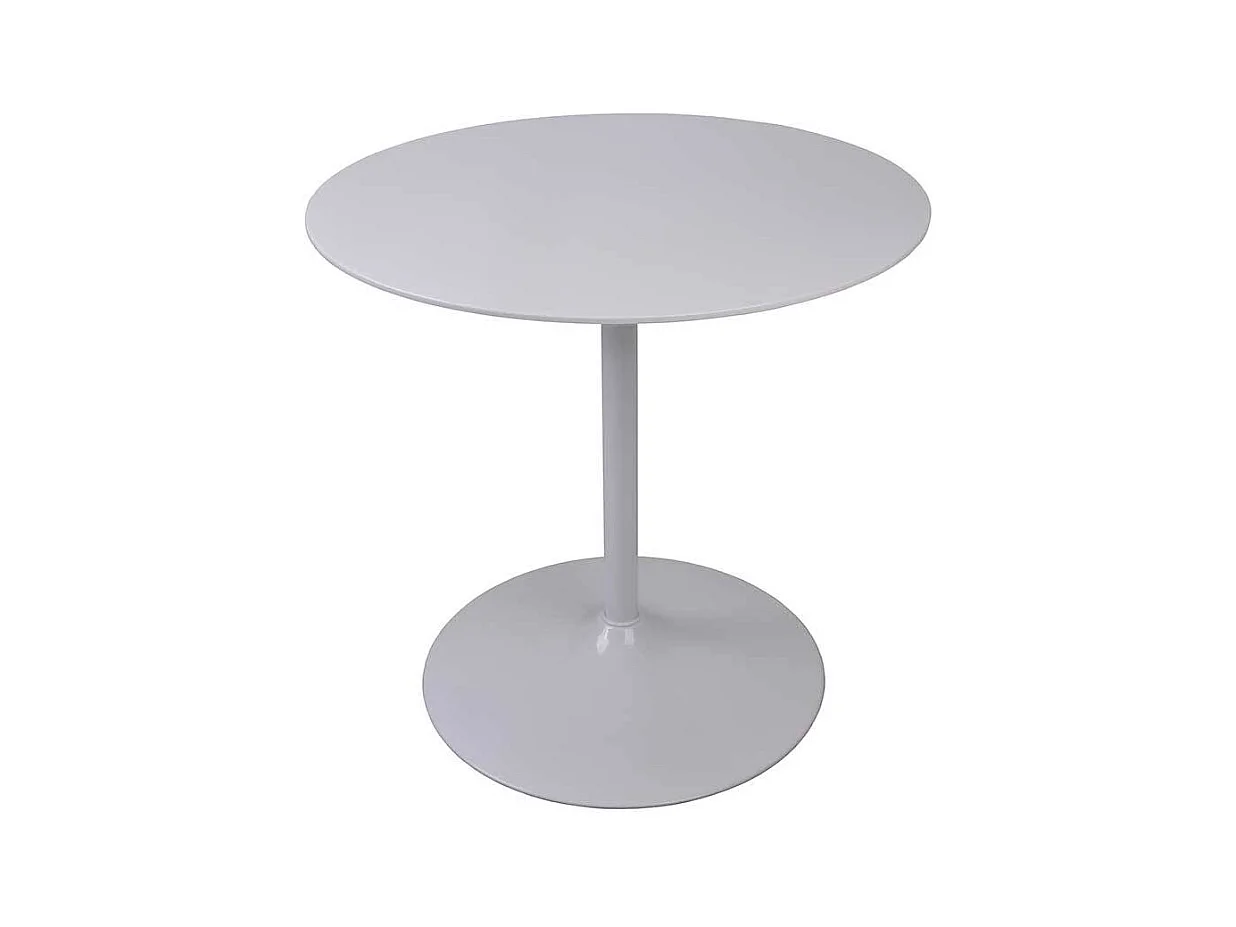 Runder Bistrotisch in Weiß Hochglanz 75 cm hoch