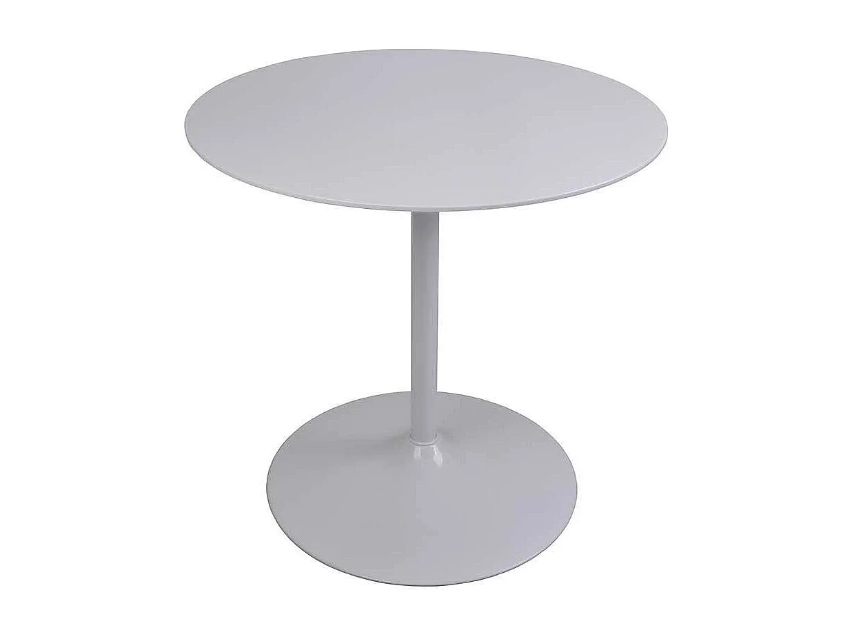 Runder Bistrotisch in Weiß Hochglanz 75 cm hoch