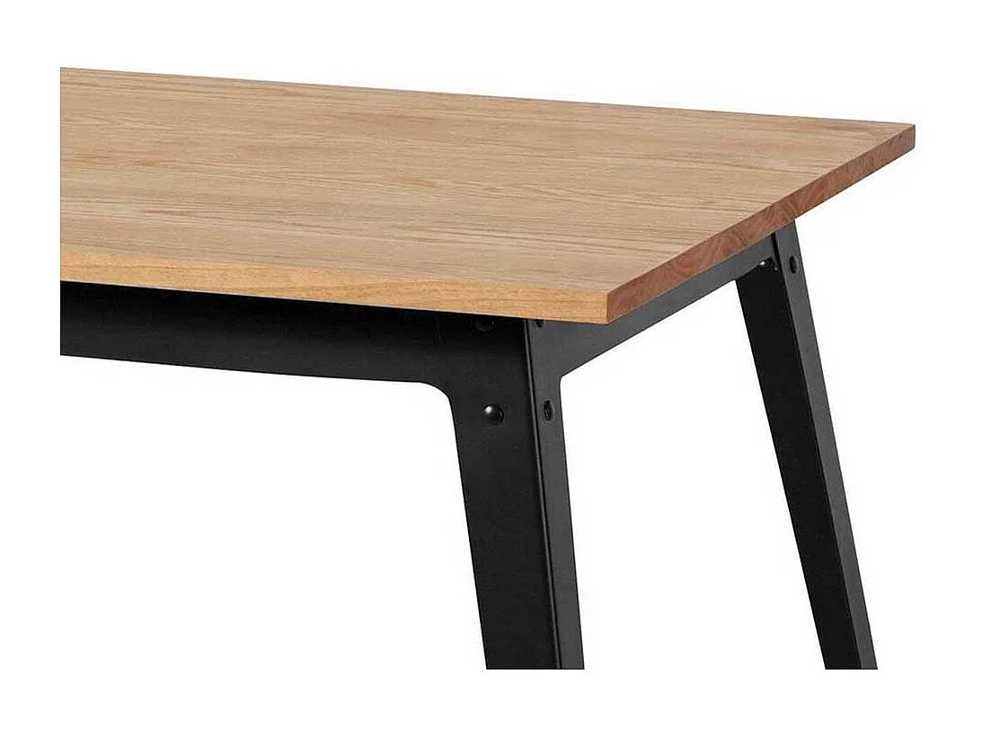 Esszimmer Tisch aus Kiefer Massivholz Metall Vierfußgestell