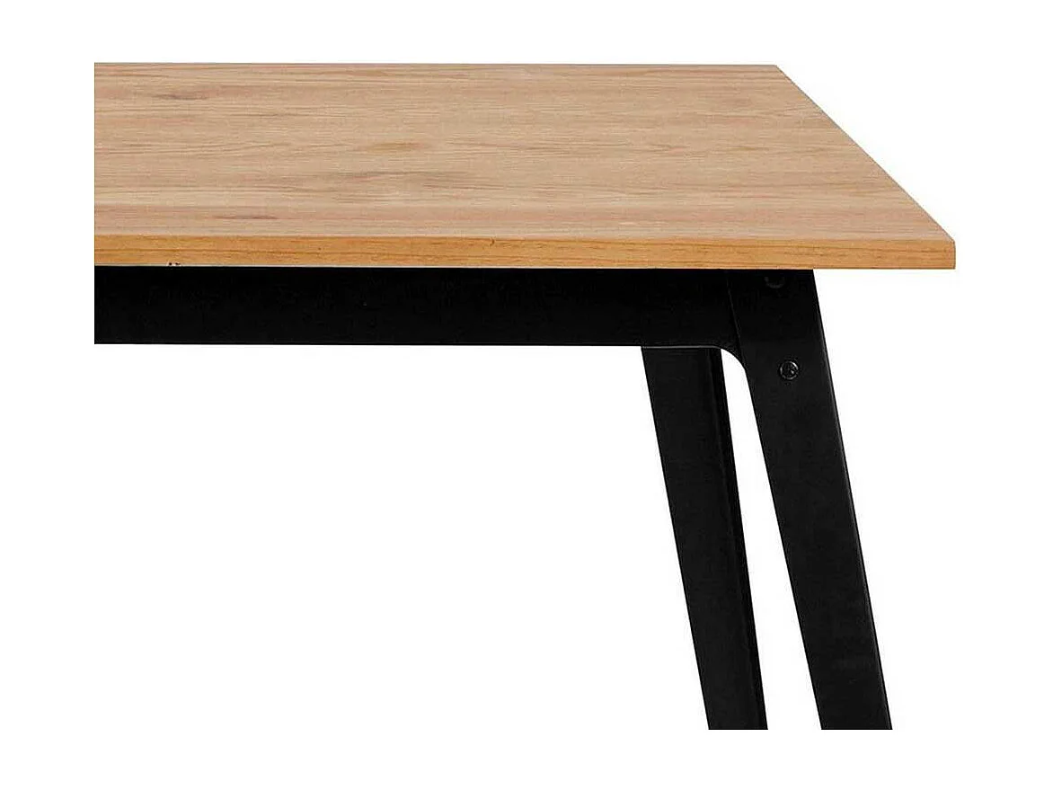 Esszimmer Tisch aus Kiefer Massivholz Metall Vierfußgestell