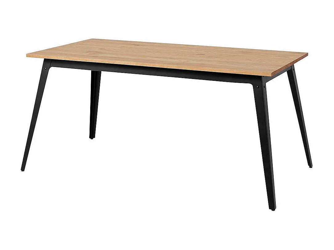 Esszimmer Tisch aus Kiefer Massivholz Metall Vierfußgestell