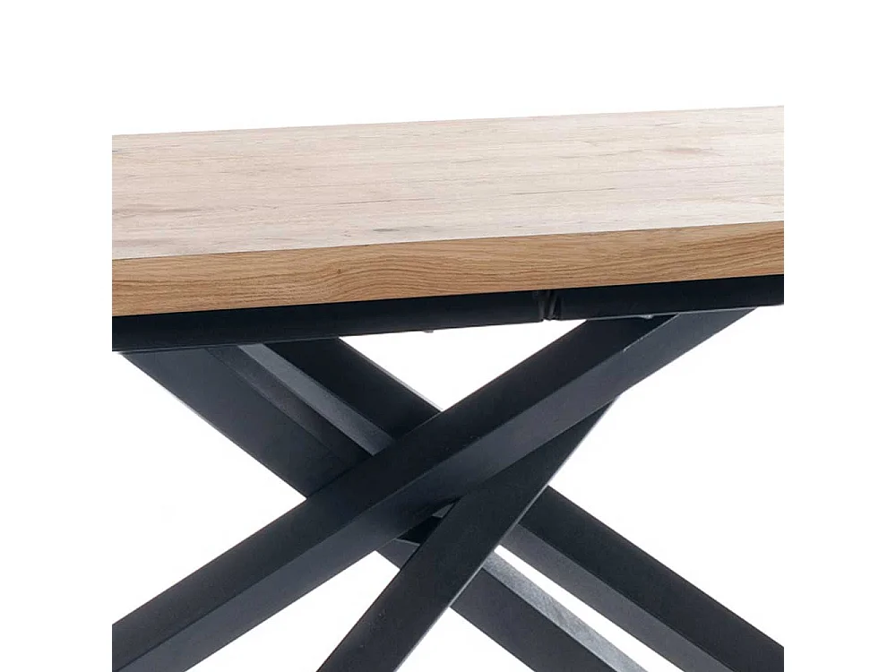 Esstisch mit Eiche furniert Mikado Fußgestell