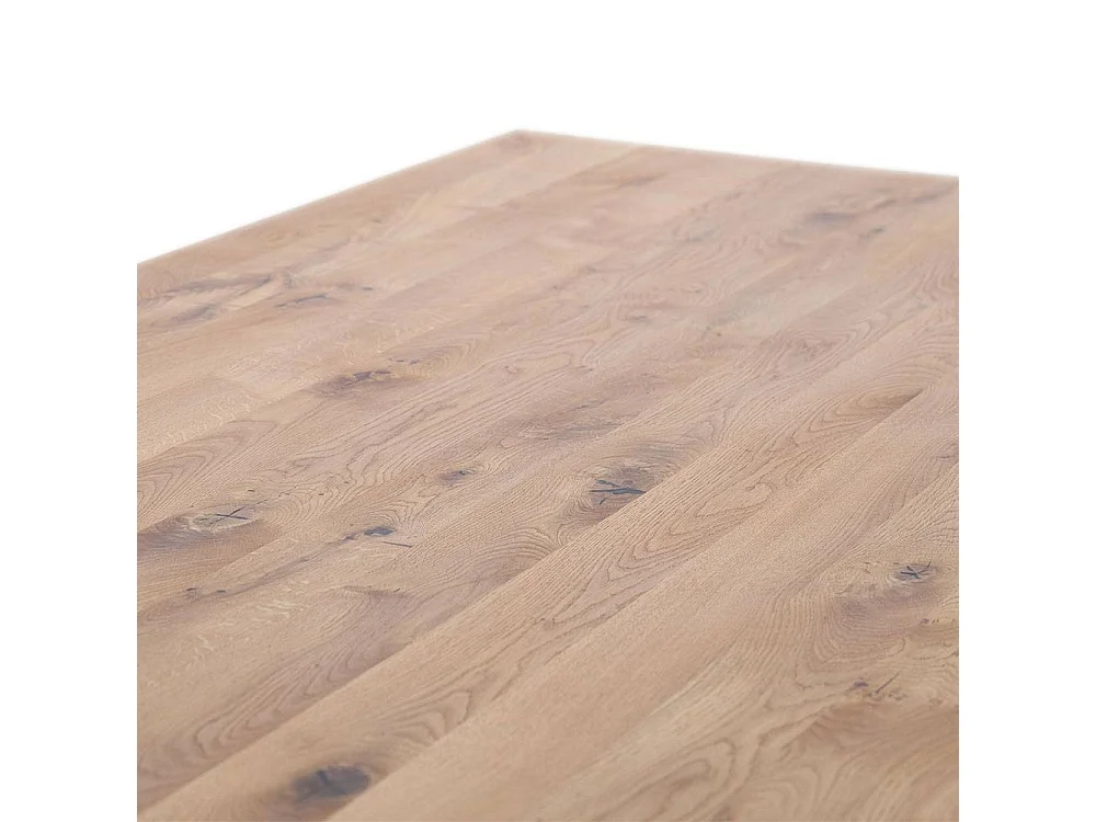 Esstisch Tisch Esszimmer aus Balkeneiche Massivholz und Metall