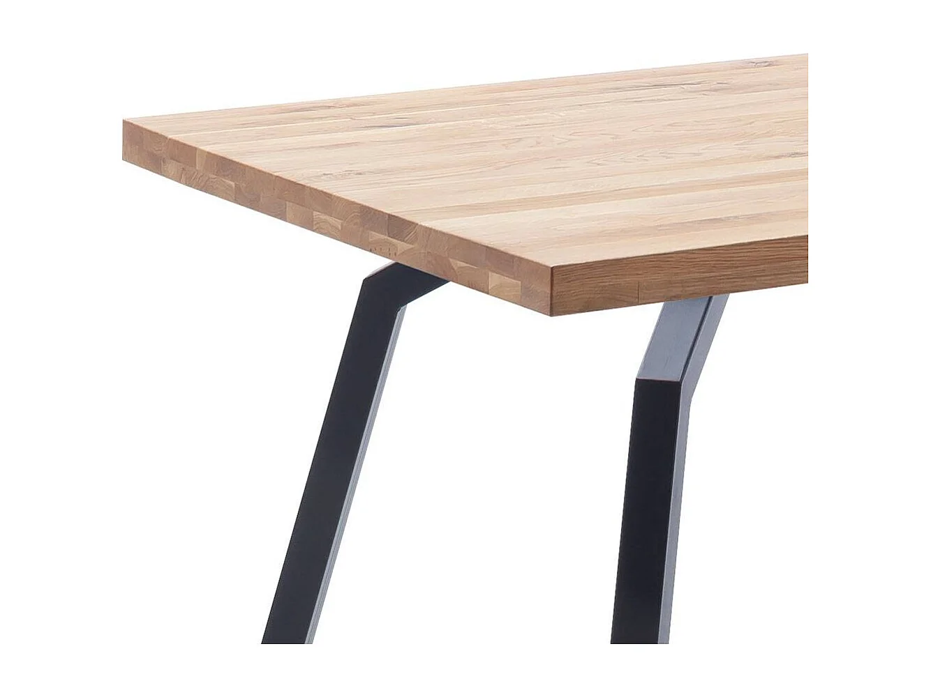 Esstisch Tisch Esszimmer aus Balkeneiche Massivholz und Metall