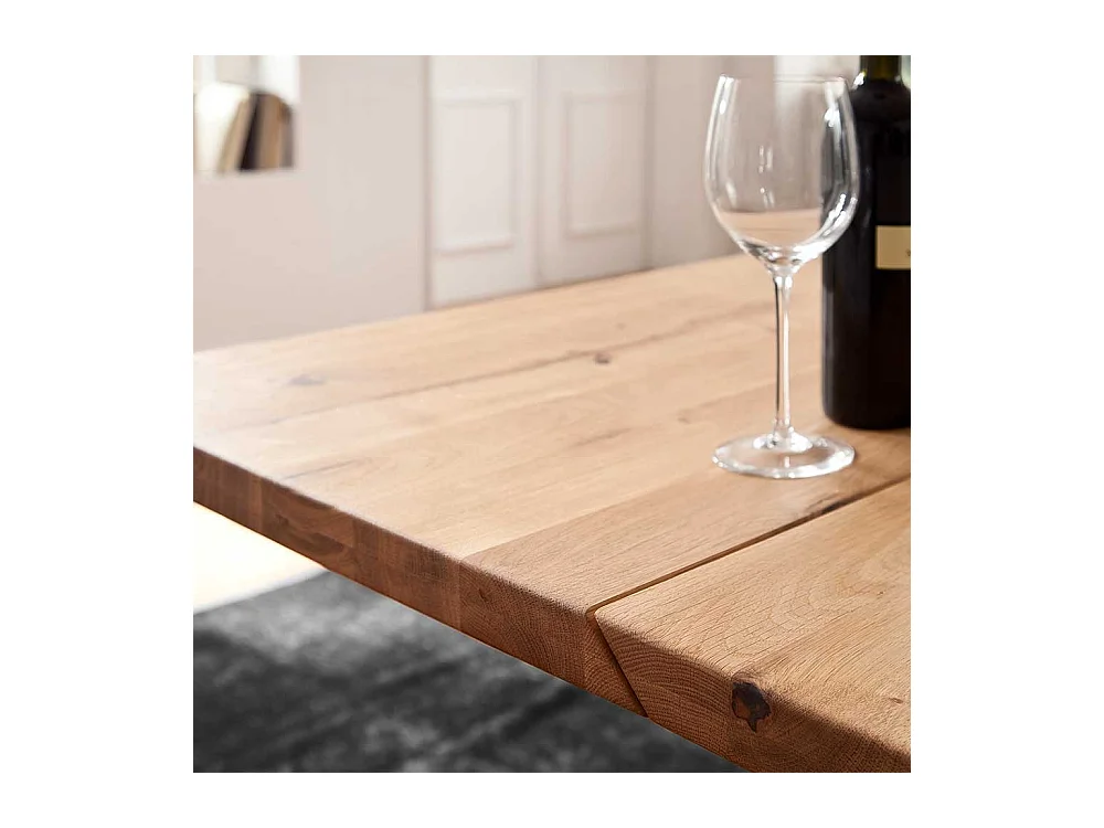 Säulen Esstisch aus Balkeneiche modern