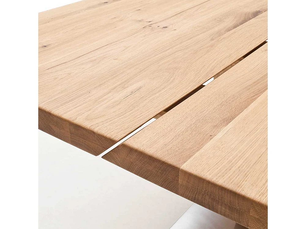Säulen Esstisch aus Balkeneiche modern