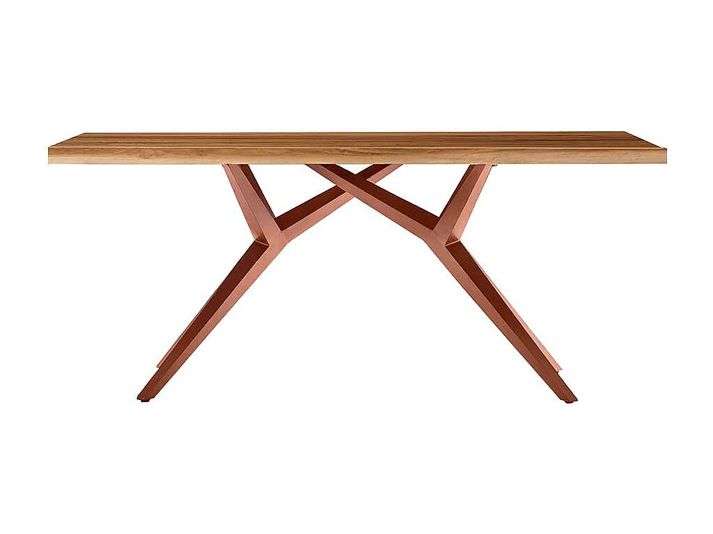 Esszimmer Tisch mit Design Gestell Teakfarben und Braun