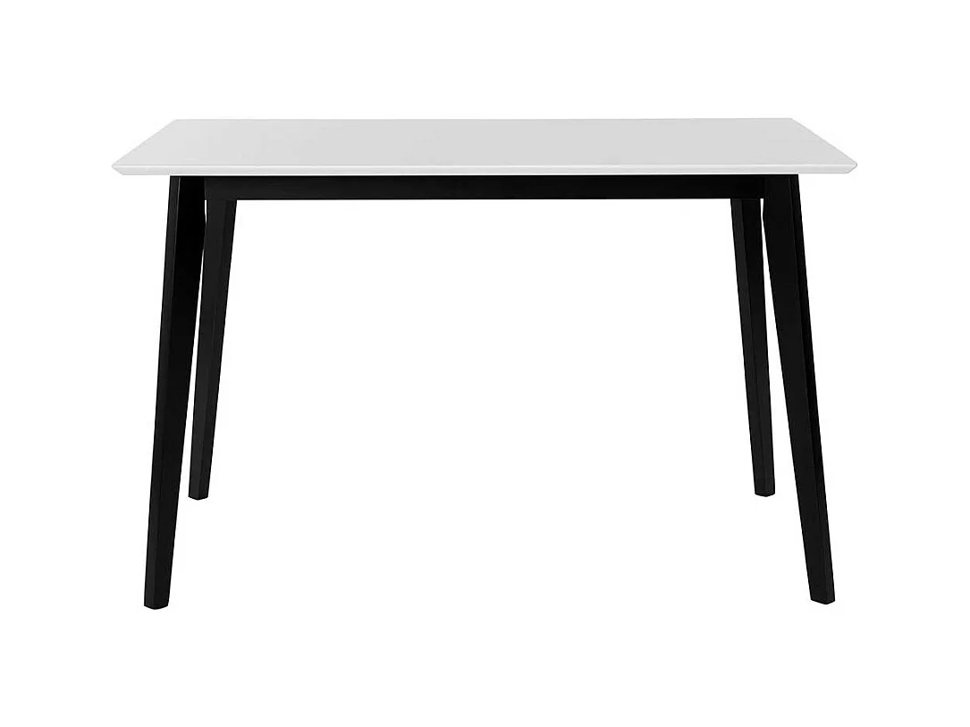 Küchen Tisch in Weiß und Schwarz rechteckiger Tischplatte