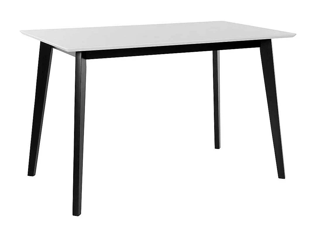 Küchen Tisch in Weiß und Schwarz rechteckiger Tischplatte