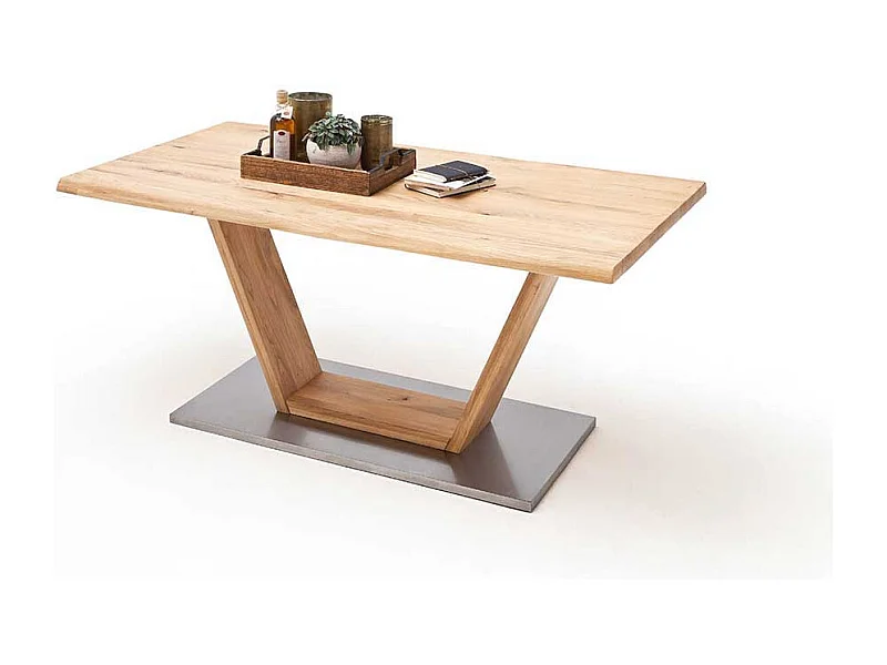 Esstisch aus Balkeneiche Säulengestell