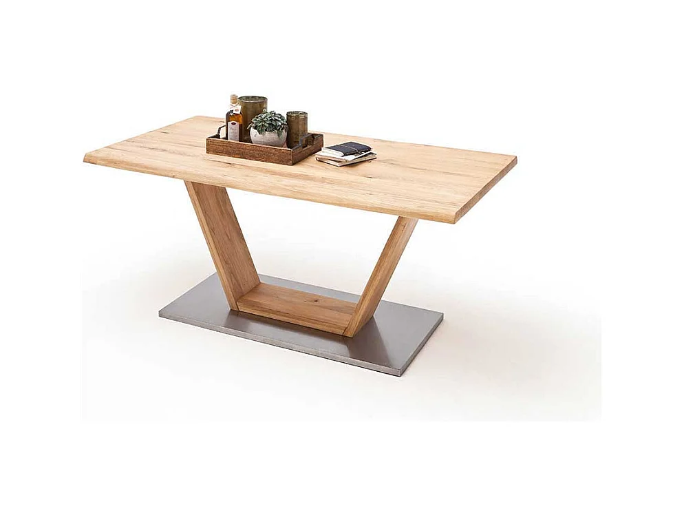 Esstisch aus Balkeneiche Säulengestell