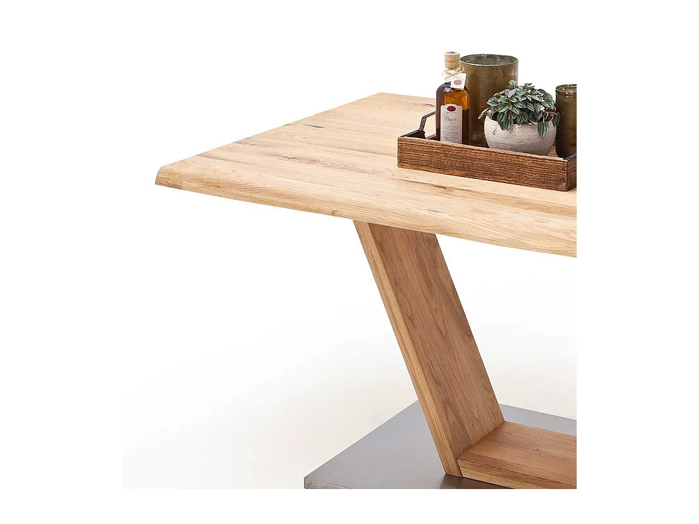 Esstisch aus Balkeneiche Säulengestell