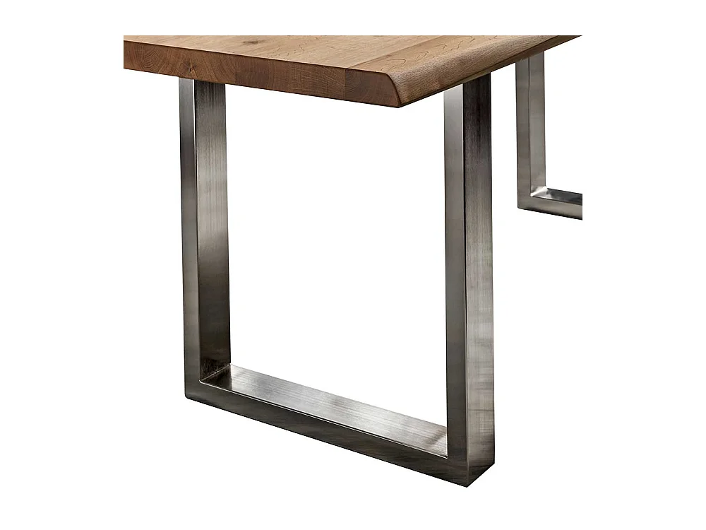 Esstisch aus Wildeiche Massivholz und Stahl Loft Design