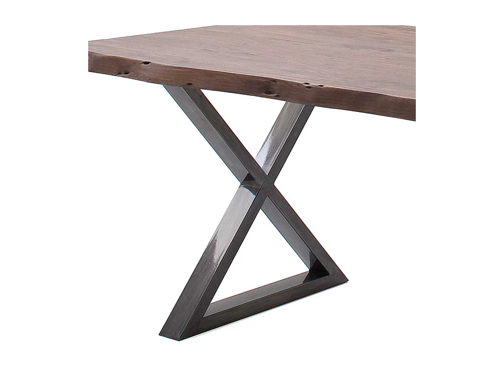 Esstisch Holztisch in Walnussfarben mit natürlicher Baumkante