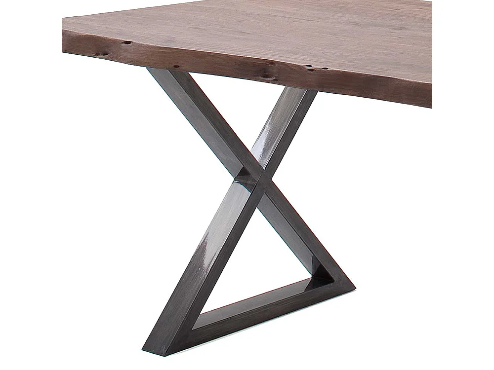 Esstisch Holztisch in Walnussfarben mit natürlicher Baumkante