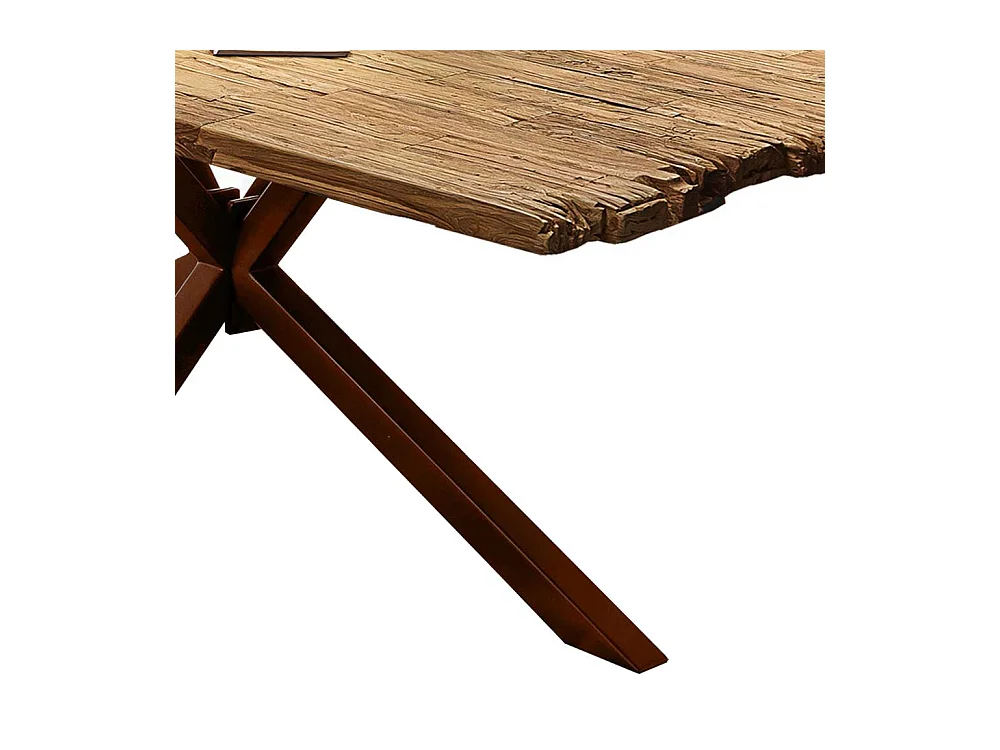 Tisch Recyclingholz in Teak und Braun Spider Gestell