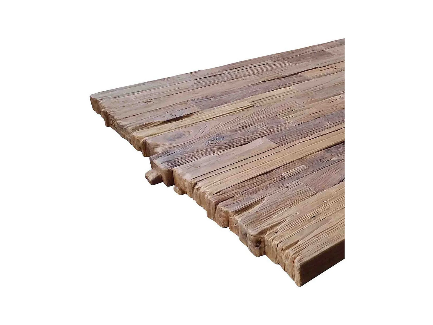 Tisch Recyclingholz in Teak und Braun Spider Gestell