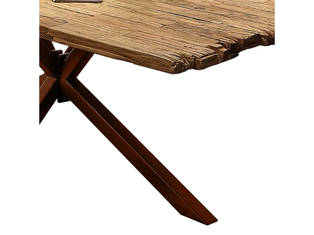 Tisch Recyclingholz in Teak und Braun Spider Gestell