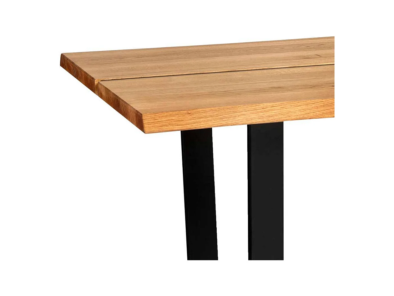 Esszimmertisch Tisch aus Wildeiche Massivholz und Metall