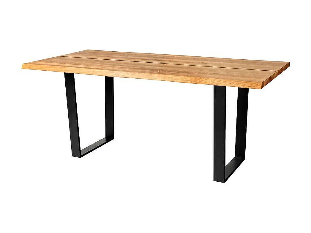 Esszimmertisch Tisch aus Wildeiche Massivholz und Metall