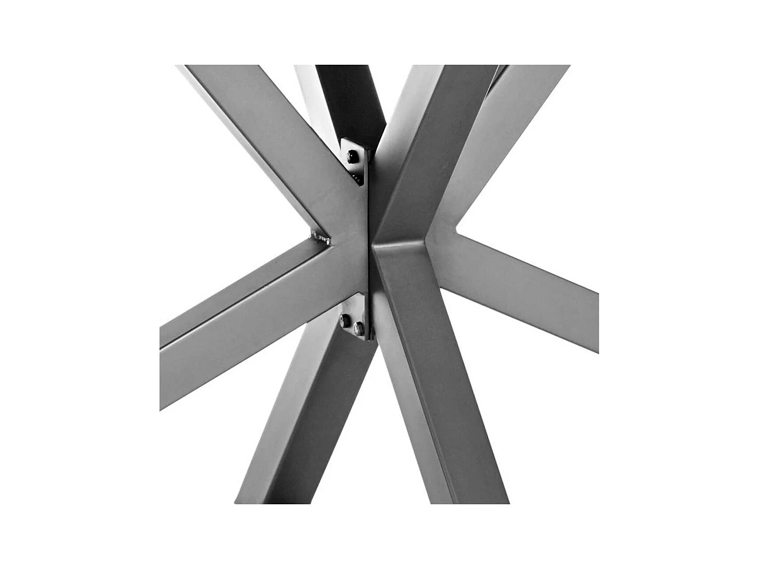 Baumkantentisch aus Mangobaum Massivholz Spider Gestell in Altsilberfarben