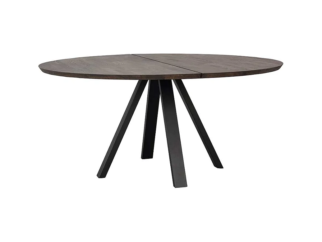 Moderner Esstisch in Eiche braun Vierfußgestell aus Metall