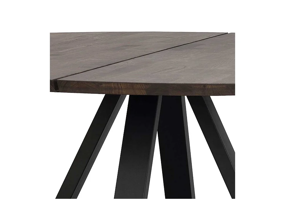 Moderner Esstisch in Eiche braun Vierfußgestell aus Metall