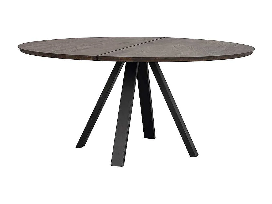 Moderner Esstisch in Eiche braun Vierfußgestell aus Metall