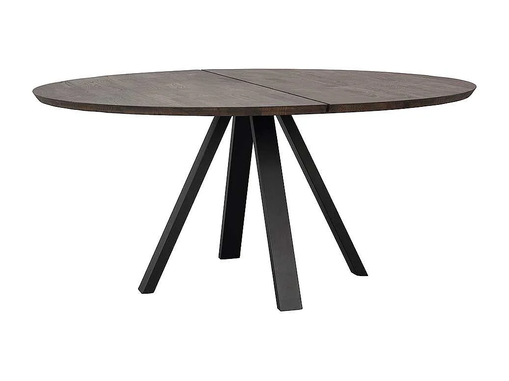 Moderner Esstisch in Eiche braun Vierfußgestell aus Metall