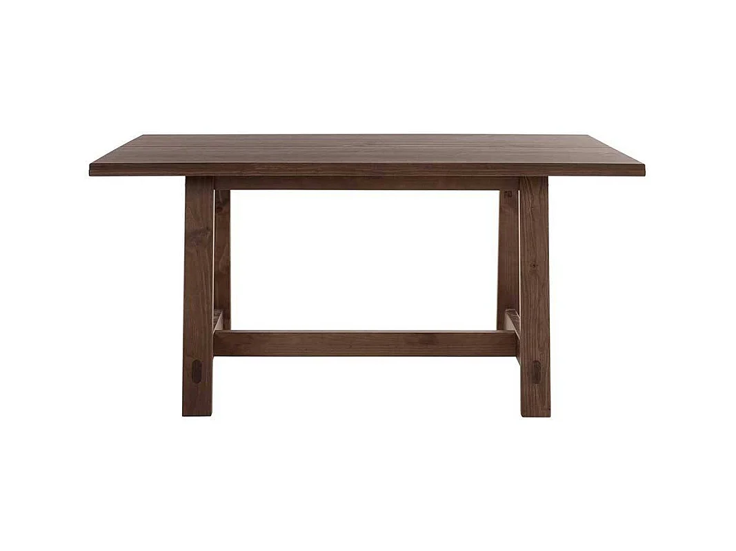 Esstisch Tisch Esszimmer in Dunkelbraun mit Massivholzplatte