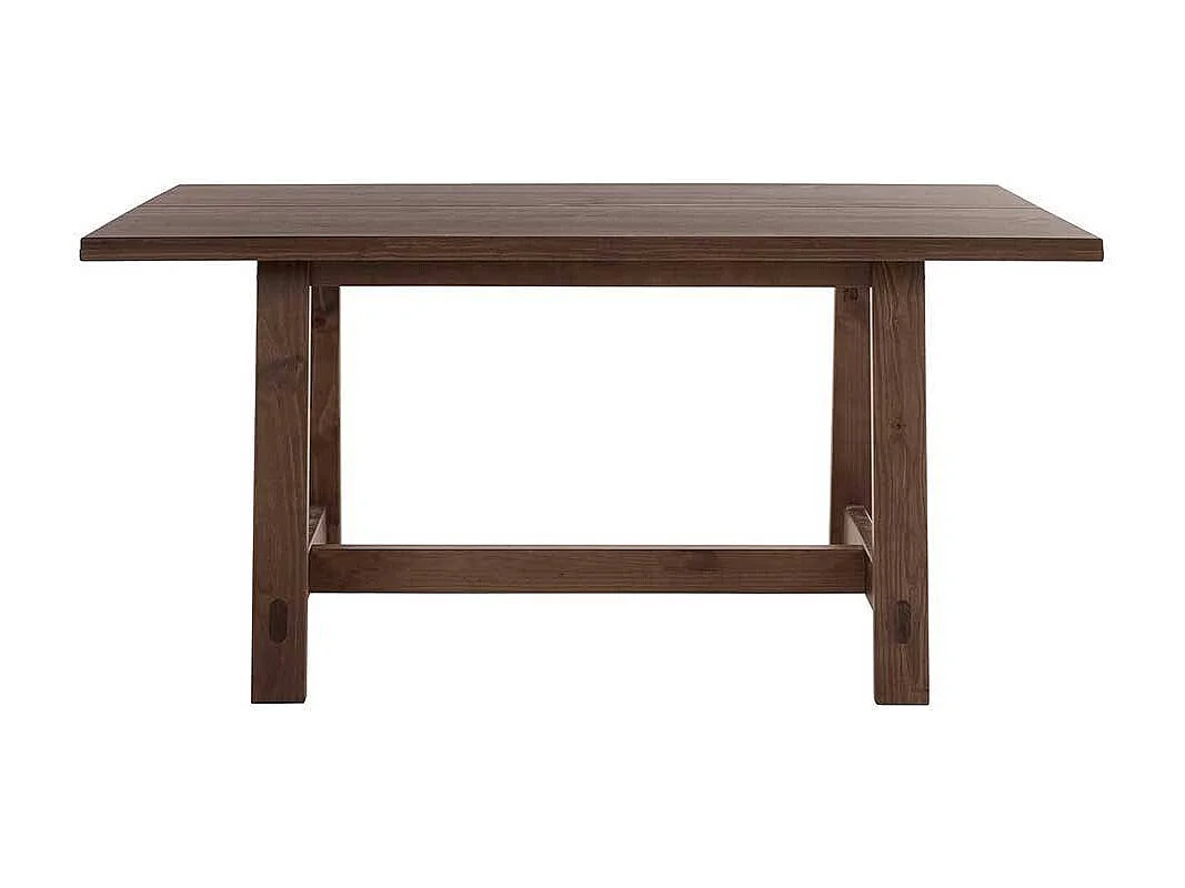 Esstisch Tisch Esszimmer in Dunkelbraun mit Massivholzplatte