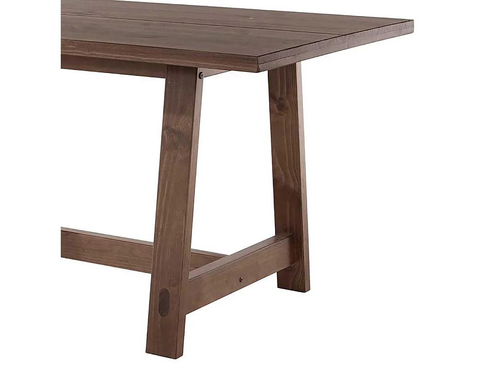 Esstisch Tisch Esszimmer in Dunkelbraun mit Massivholzplatte