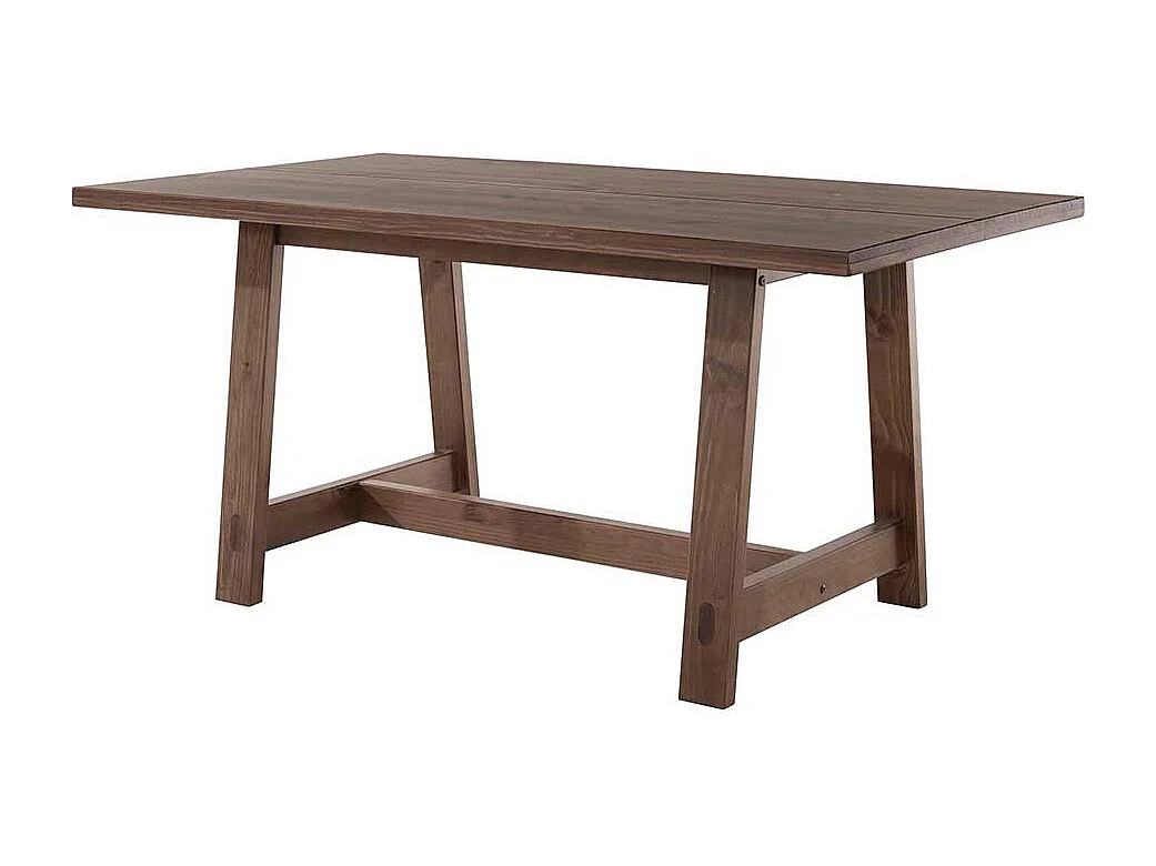 Esstisch Tisch Esszimmer in Dunkelbraun mit Massivholzplatte