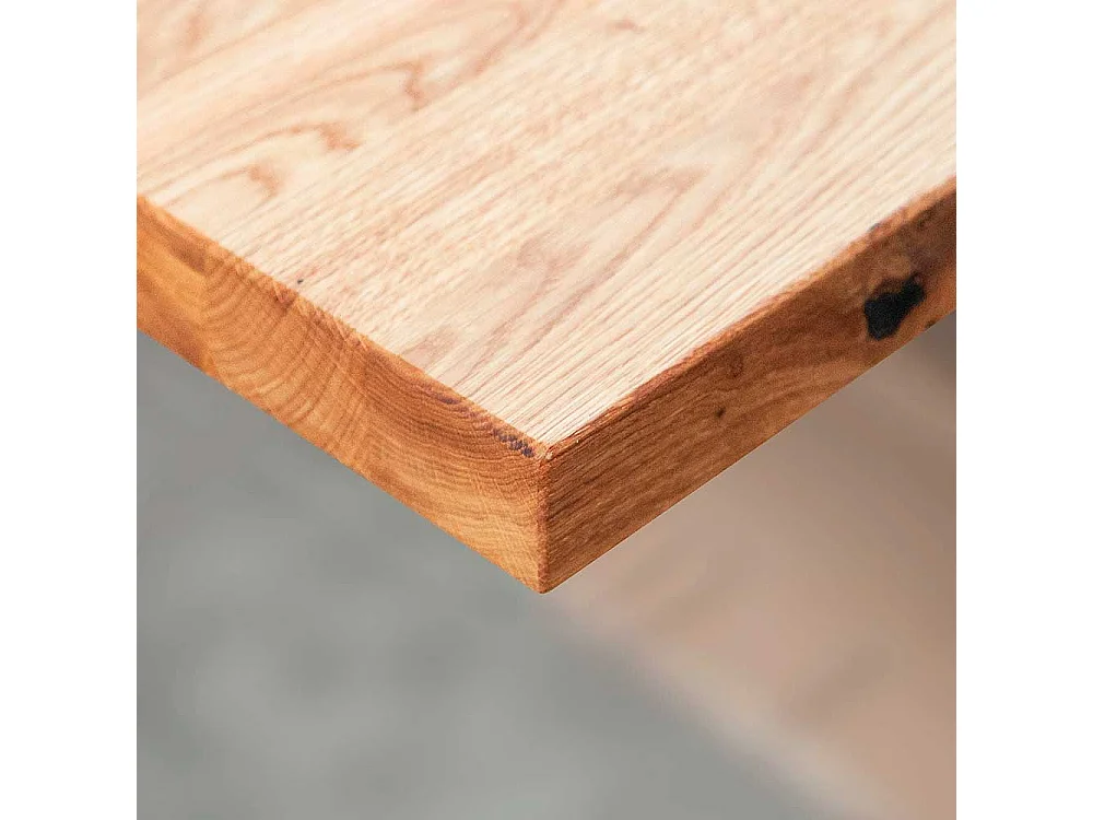 Massiv Esszimmertisch aus Wildeiche geölt Stahl