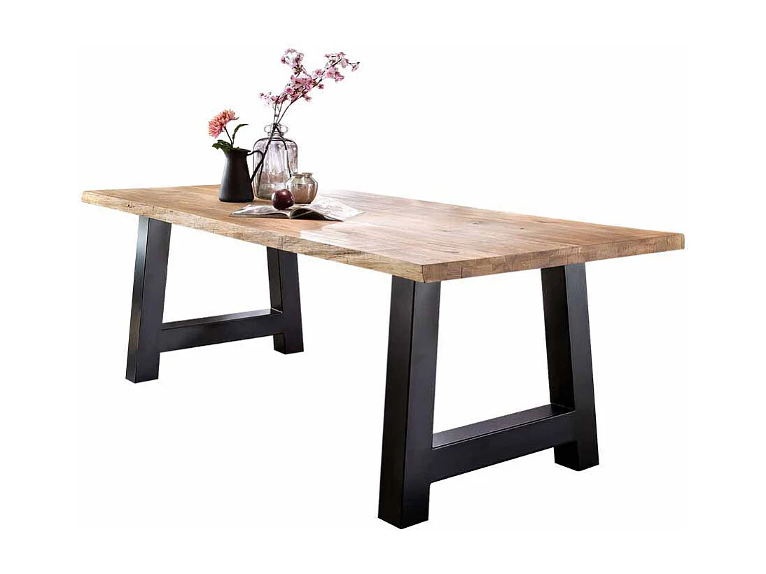 Esszimmertisch mit Eisengestell Baumkante