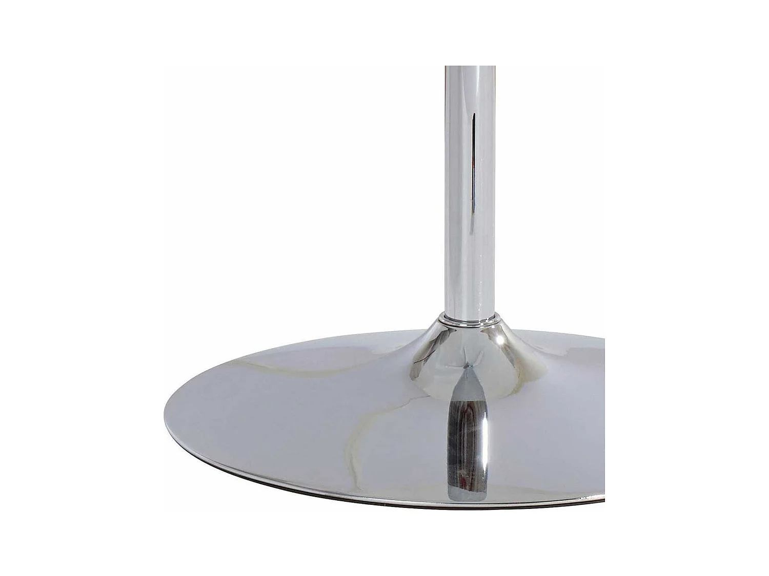 Esstisch in Weiß und Chromfarben runder Tischplatte