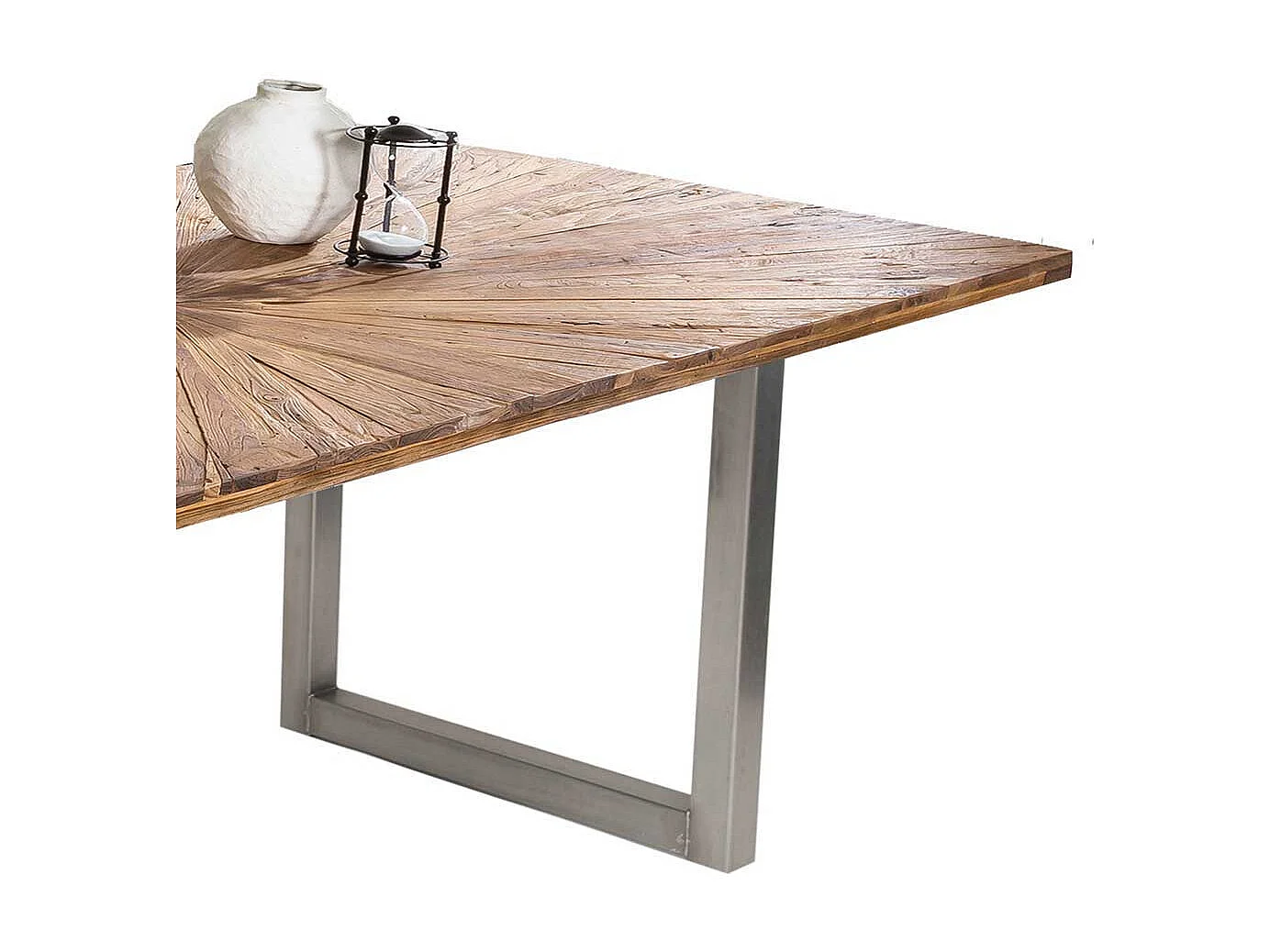 Industrial Tisch aus Recyclingholz Teak Eisen