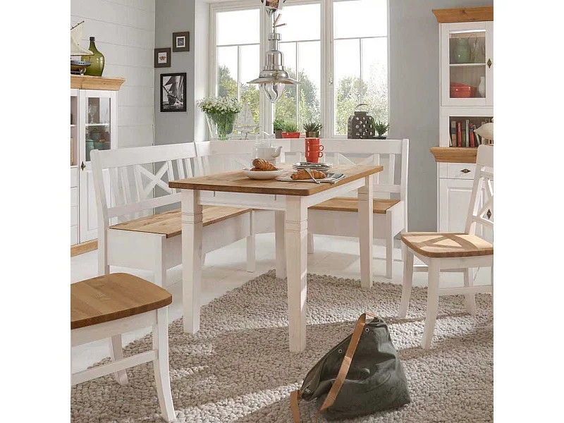 Massivholztisch im Landhausstil Weiß